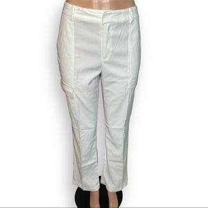 Worthington Stretch White Pants w/ Slash & Cargo Pockets Size 6